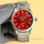 Swiss Replica Omega Seamaster Aqua Terra Red Dial 38mm Watch Clone 8800